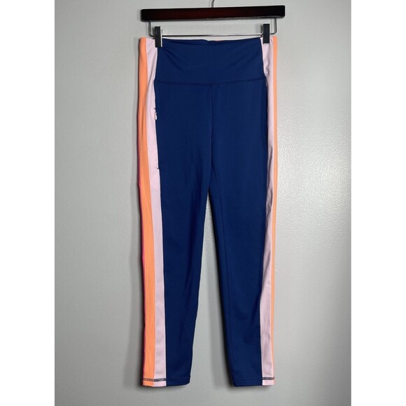 LILLY PULITZER Luxletic 24" Leggings Medium Blue Weekender High-Rise UPF 50+ - Picture 2 of 11